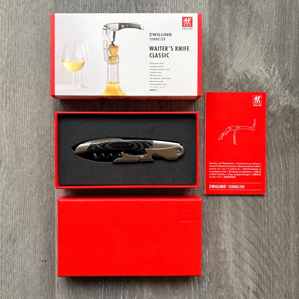 NIB ZWILLING Sommelier Classic Waiter's Corkscrew with Micarta Handle